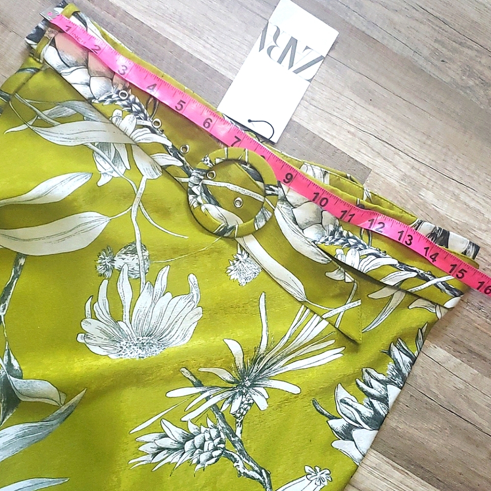 ZARA OLIVE GREEN pencil satin skirt - Picture 8 of 12